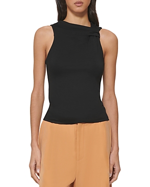 DKNY GATHERED FRONT KNIT TANK TOP
