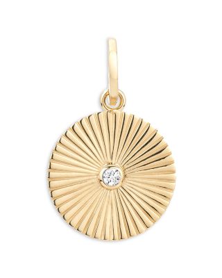 Adina Reyter - 14K Yellow Gold Groovy Diamond Rays Pendant