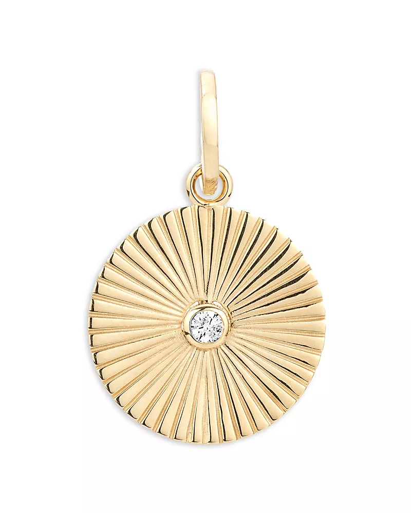 Adina Reyter 14K Yellow Gold Groovy Diamond Rays Pendant