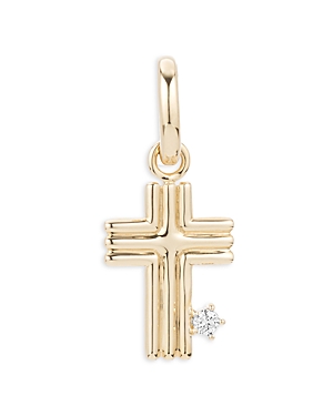 Adina Reyter 14k Yellow Gold Groovy Diamond Cross Pendant