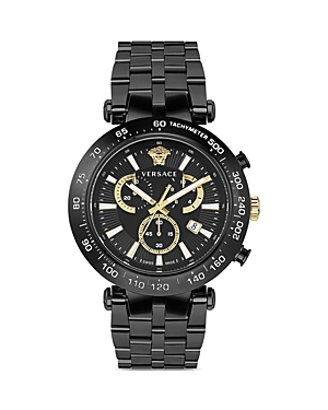Versace Bold Chrono Bracelet Watch In Black