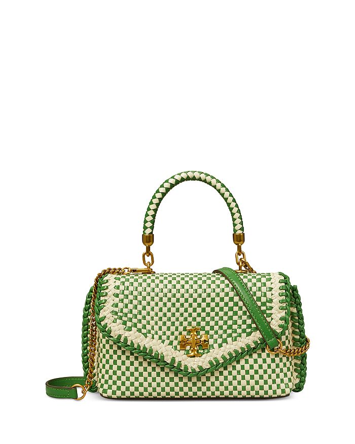 Tory Burch Mini Kira Top Handle Leather Tote Bag - Green