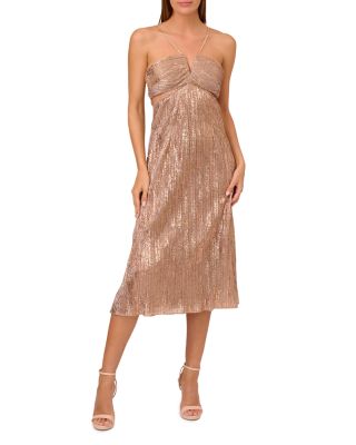 Liv Foster Foil Pleated Mesh Dress | Bloomingdale's Women
