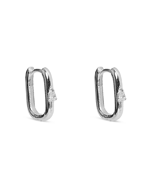 Argento Vivo Cubic Zirconia Square Hoop Earrings In Silver