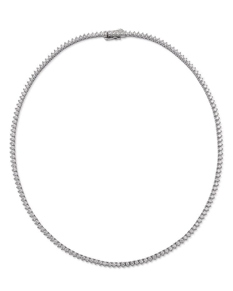 Bloomingdale's Fine Collection Certified Colorless Diamond Classic Tennis Necklace in 14K White Gold, 7 tcw