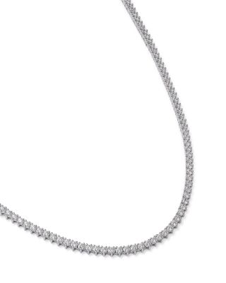 Certified Colorless Diamond Classic Tennis Necklace in 14K White Gold, 5.5 tcw  