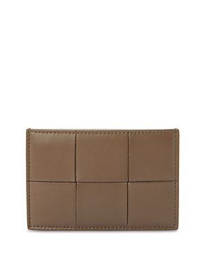 Bottega Veneta Portacard Intrecciato Leather Card Case In Taupe Gray