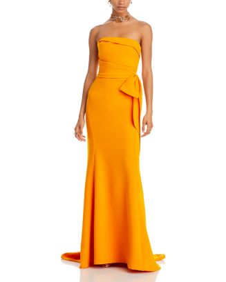 Amsale Bow Trim Strapless Gown | Bloomingdale's
