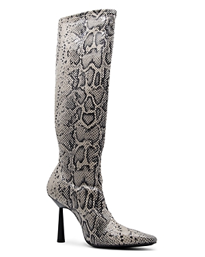 Gia Borghini Women's Rosie Pointed Toe High Heel Boots In Python