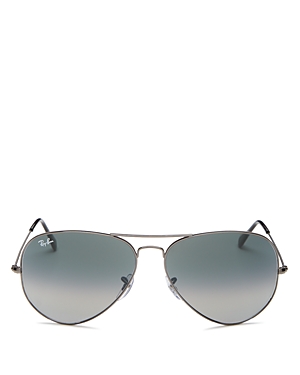 Ray Ban Ray-ban Original Brow Bar Aviator Sunglasses, 62mm In Gray/gray Gradient