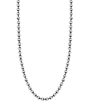 Men's Sterling Silver Oxidized Ball Chain Necklace, 24