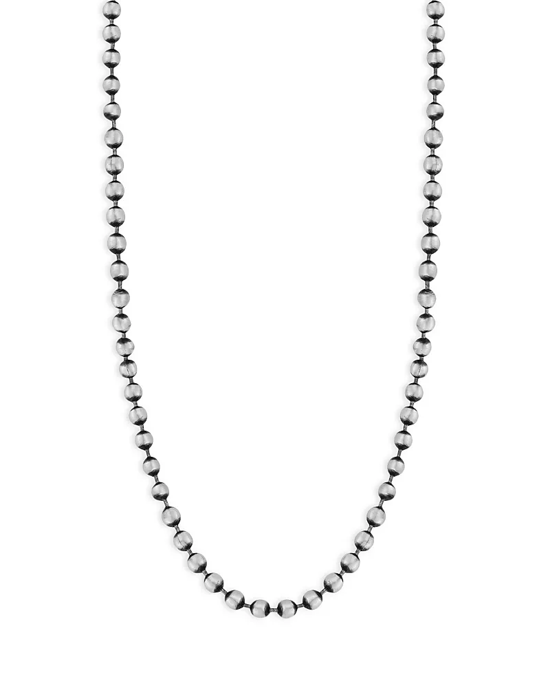 Milanesi And Co Men's Sterling Silver Oxidized Ball Chain Necklace, 20