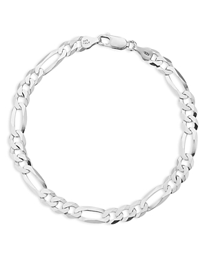 Men's Sterling Silver 7mm Figaro Chain Bracelet