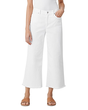 EILEEN FISHER HIGH RISE CROPPED WIDE LEG JEANS IN WHITE