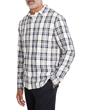 Vince Ocean Plaid Button-up Shirt In Coastal Heather