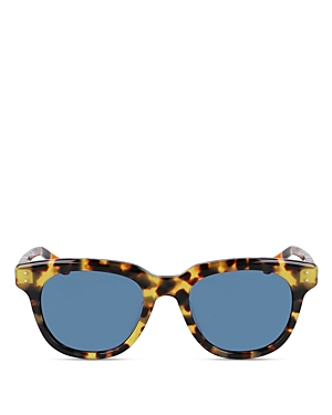 Shop Shinola Monster Modified Square Sunglasses, 51mm In Tortoise/blue Solid