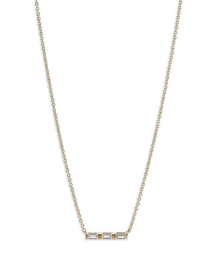 Cubic Zirconia Bar Necklace 16 18