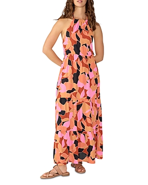 Sanctuary Geo Floral Tiered Halter Maxi Dress In Solar Power