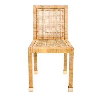  Amara Rattan Performance Fabric Dining Chair in Natural