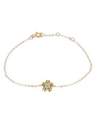 Moon & Meadow 14K Yellow Gold Diamond Flower Link Bracelet