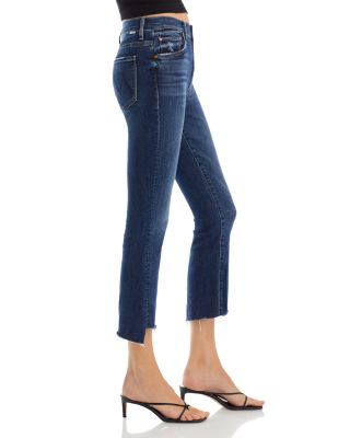 The Insider High Rise Crop Step Fray Bootcut Jeans in Light Kitt