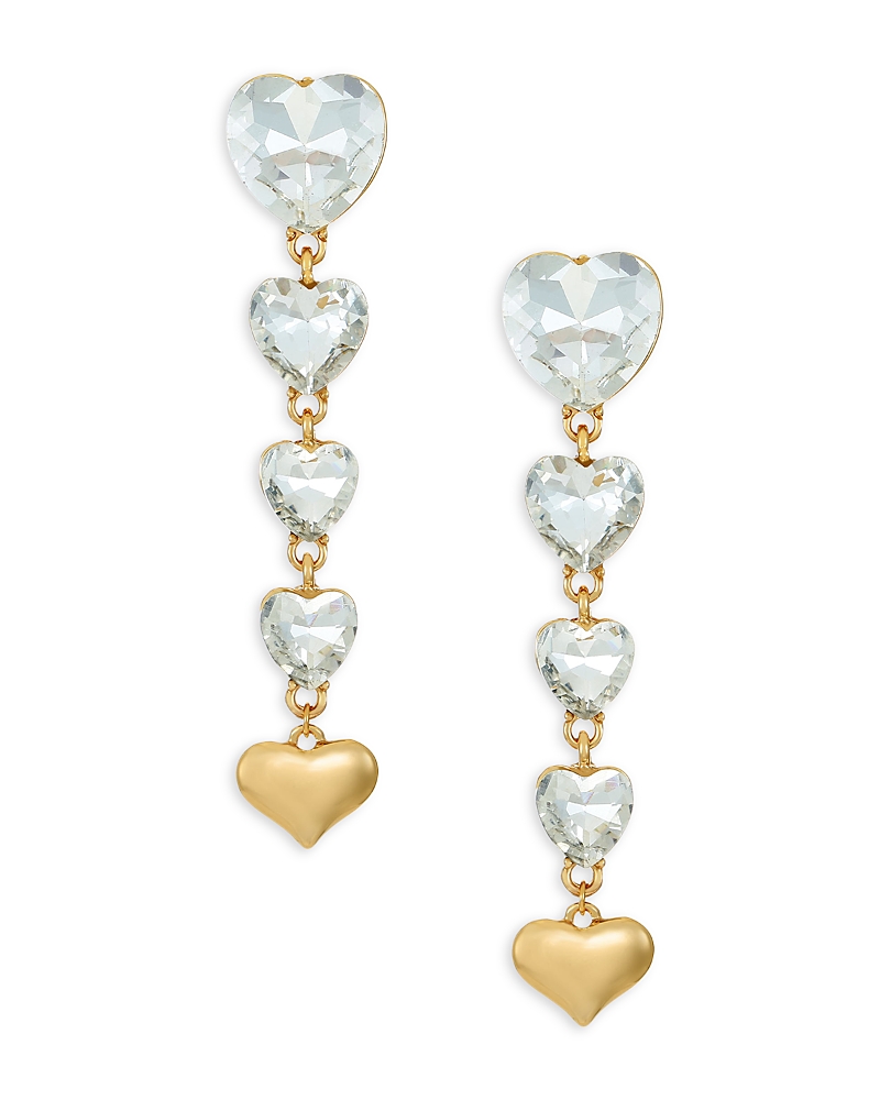 Ettika Crystal Love Drop Earrings In Gold