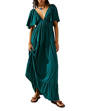 Free People La La Maxi Dress In Deep Teal