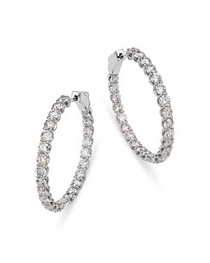 Bloomingdale's Diamond Inside Out Medium Hoop Earrings In 14k White Gold, 5.0 Ct. T.w.