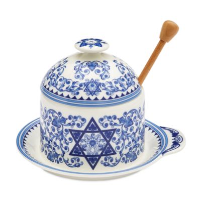 Judaica Honey Pot with Drizzler
