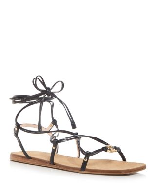 Gucci Women's Interlocking G Strappy Ankle Tie Sandals
