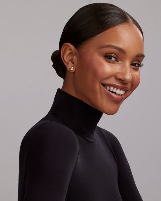 18K Yellow Gold & Sterling Silver Embrace X Bead Stud Earrings