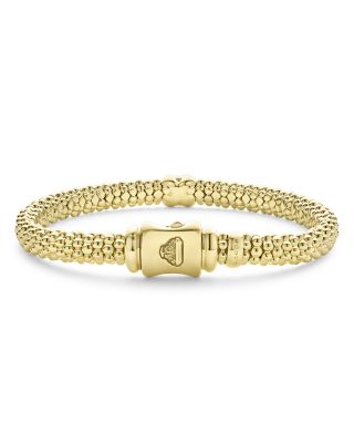 18K Yellow Gold Embrace Diamond X Caviar Bead Bracelet