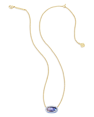 Shop Kendra Scott Elisa Enamel Frame Short Pendant Necklace, 19 In Gold Dark Lavender Ombre
