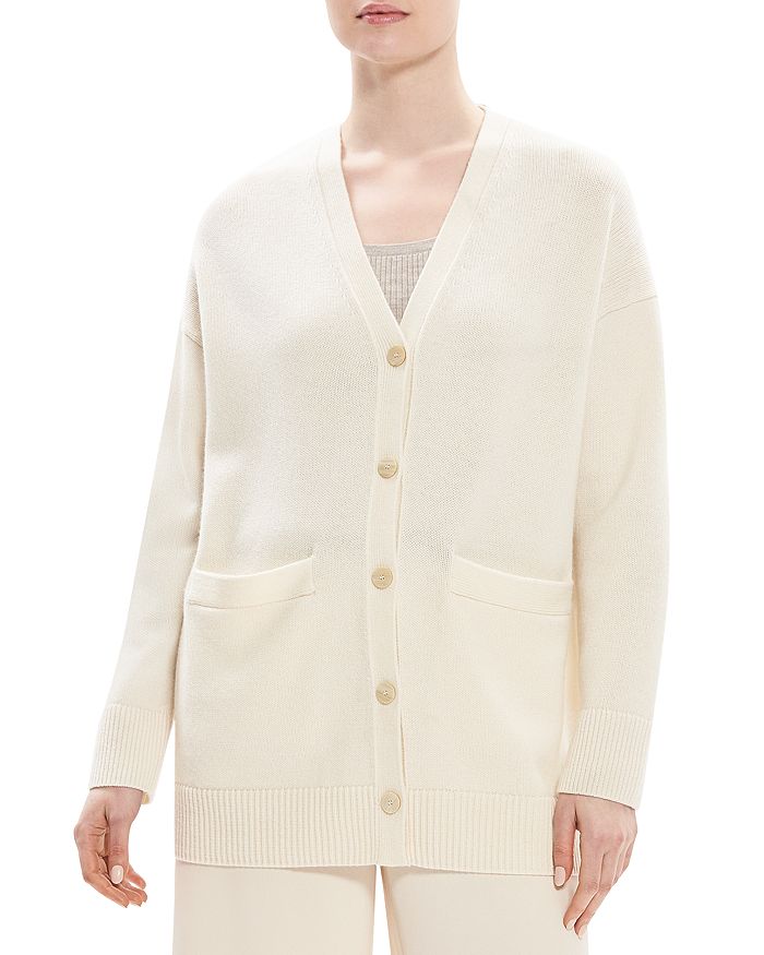 Theory Boxy Elbow Patch Cardigan Bloomingdale's