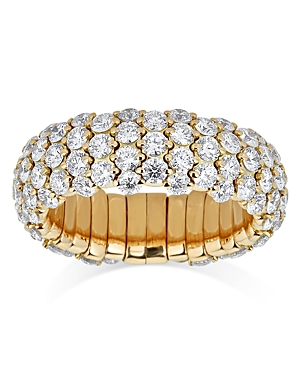 18K Yellow Gold Stretch Diamond Band Ring