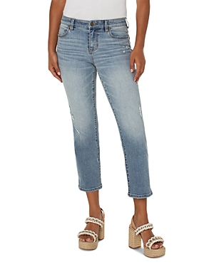 Liverpool Los Angeles Kennedy Distressed Crop Straight Leg Jeans In Daroga