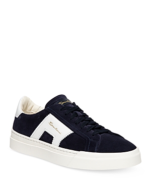 Santoni Men's Double Buckle Lace Up Sneakers In Blue