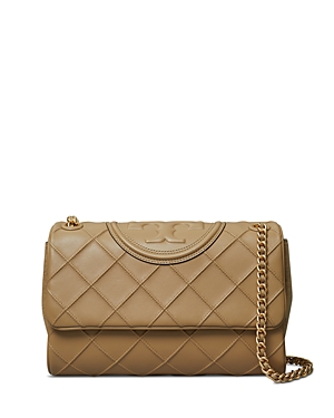 Tory Burch Women's Fleming Soft Convertible Leather Shoulder Bag In Pebblestone/brass