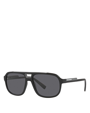 Dolce & Gabbana Aviator Sunglasses, 58mm In Black/gray Polarized Solid