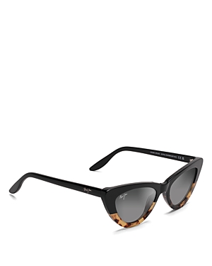Maui Jim Lychee Black Cat Eye Polarized Sunglasses, 52mm