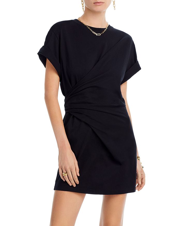 Noir Draped Mini Dress