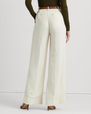 Pleated High Rise Wide Leg Pants