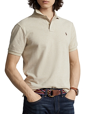 Polo Ralph Lauren Custom Slim Fit Mesh Polo Shirt In Expedition Dune Heather