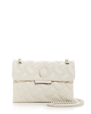 Kurt Geiger Mini Kensington Drench Leather Convertible Shoulder Bag In Natural