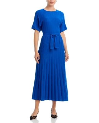 Misook - Pleated Ribbed Knit Dress