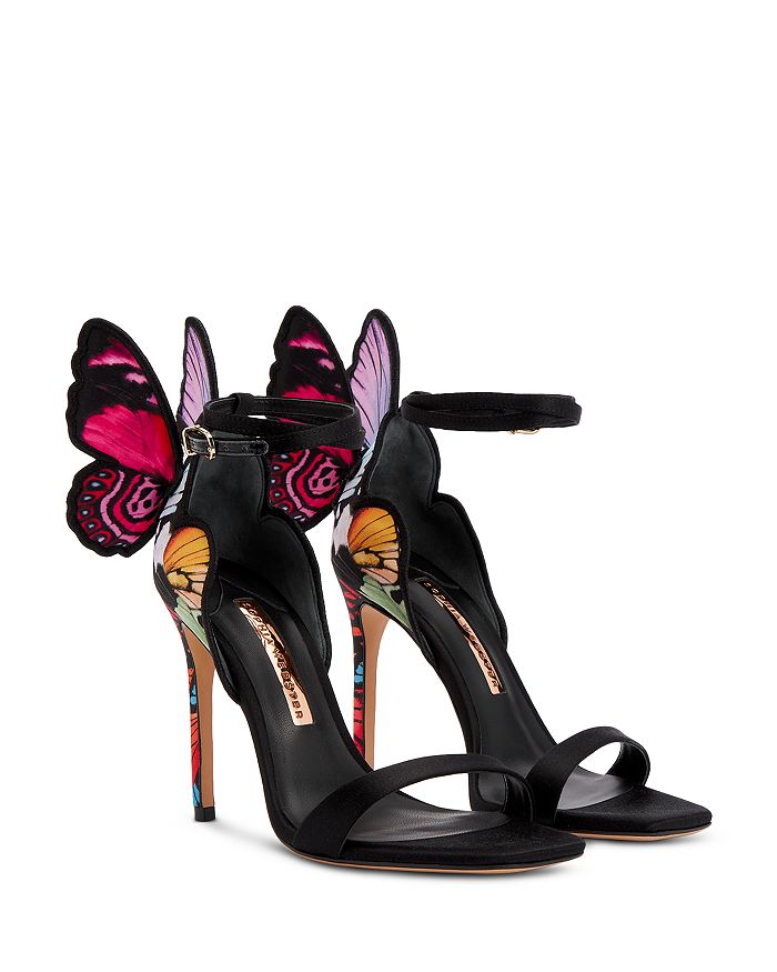 Shop Sophia Webster Women's Chiara Embroidered Butterfly Stiletto Sandals In Black Multi