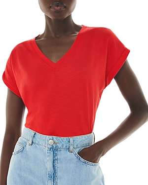 Shop Whistles Willa Cap Sleeve Tee In Red
