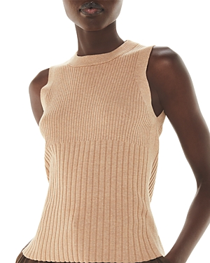 Shop Whistles Ribbed Tank Top In Camel