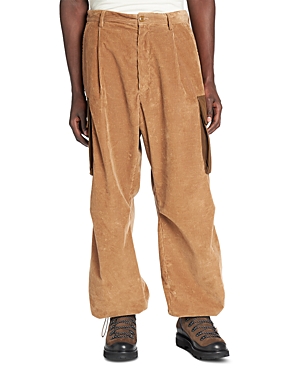 Moncler Corduroy Cargo Pants In Brown