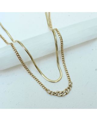 14K Yellow Gold Heavy Metal Snake Link Chain Necklace, 14-16"
